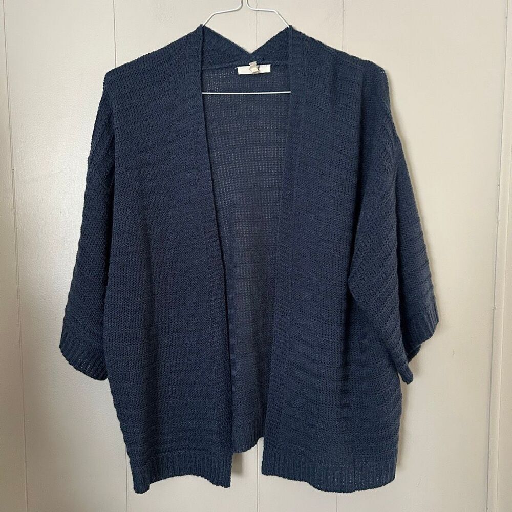 Easel Los Angeles Blue Open Front Knit Cardigan Size Small